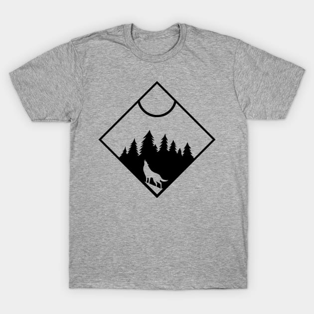 Wolf Diamond T-Shirt by ArtbyCorey